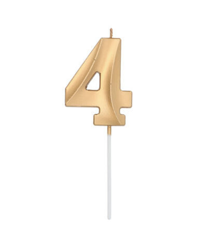 Folat Kaars Metallic goud 4 Jaar