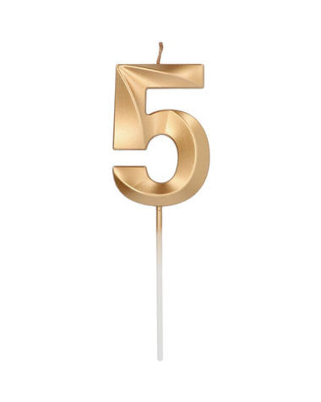 Folat Kaars Metallic goud 5 Jaar