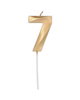 Folat Kaars Metallic goud 7 Jaar