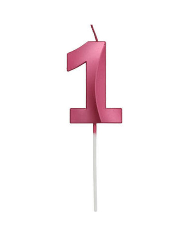 Folat Kaars Metallic roze 1 Jaar