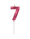 Folat Kaars Metallic roze 7 Jaar