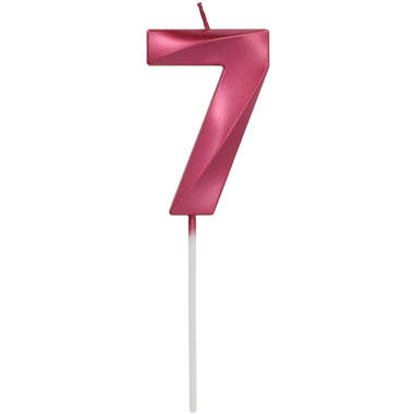 Folat Kaars Metallic roze 7 Jaar