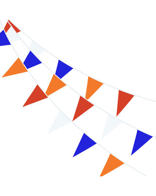 Q2party Nederlandse Slingers, Vlaggenlijn Nederlandse 10 Meter Rood Wit Blauw Oranje