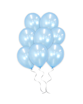 Q2party Licht Blauwe Metallic Ballonnen 34 Cm 100 Stuks