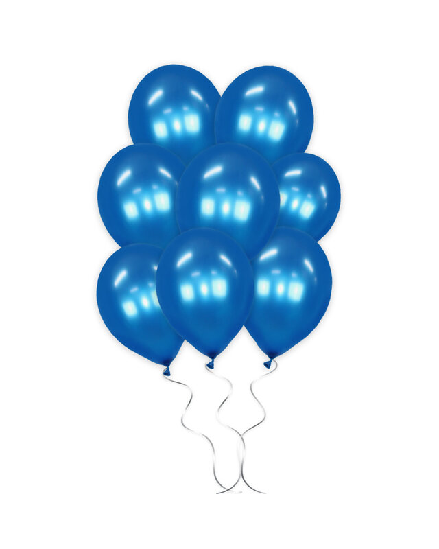 Q2party Blauwe Metallic Ballonnen 34 Cm 100 Stuks