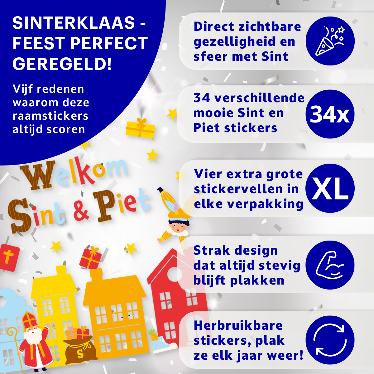 BTH Paperdreams Sint raamsticker