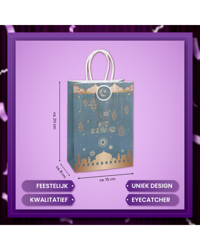 Q2P Eid Mubarak Zakje Grijs