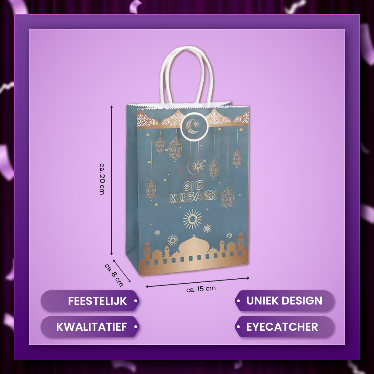 Q2P Eid Mubarak Zakje Grijs