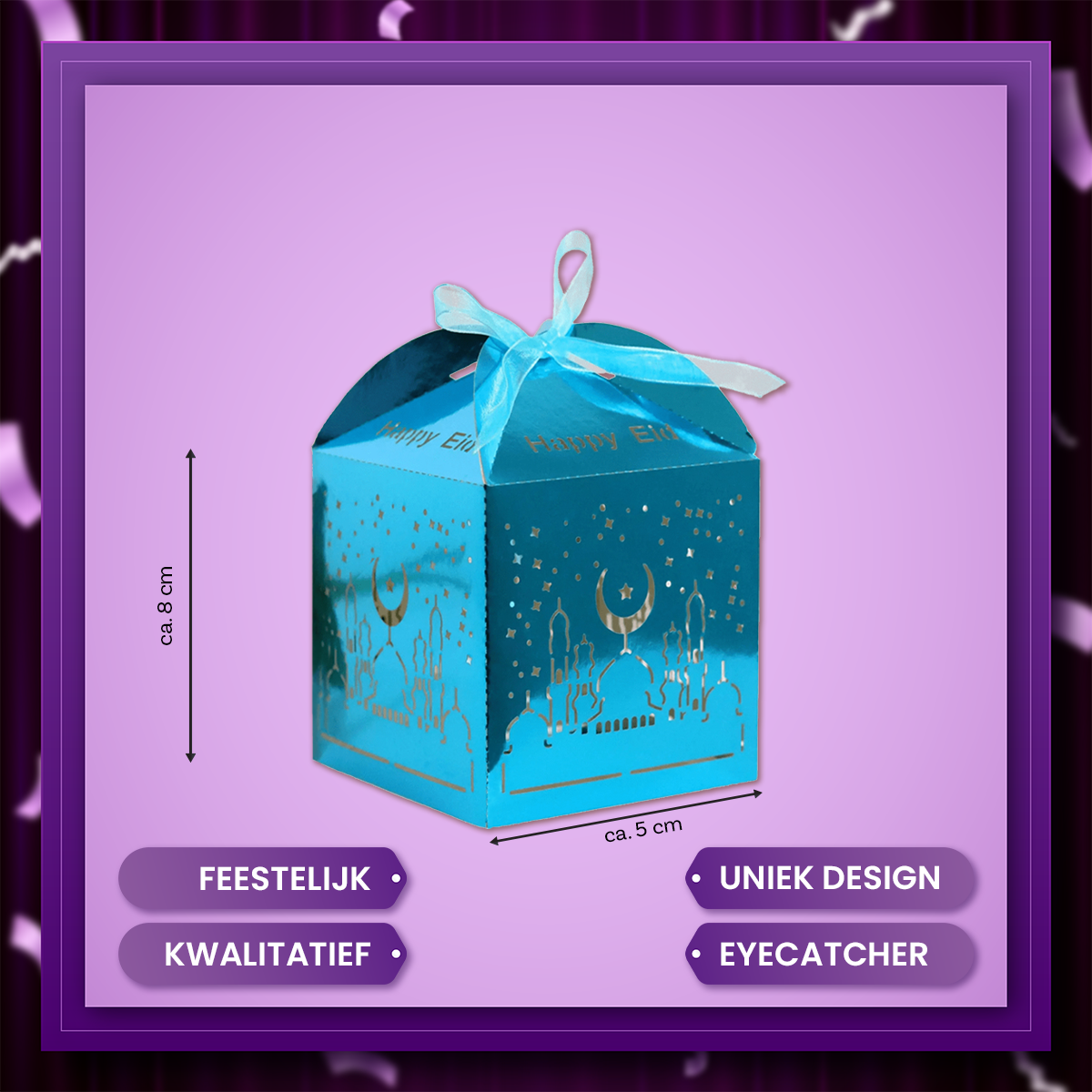 Q2P Eid Mubarak Box blauw