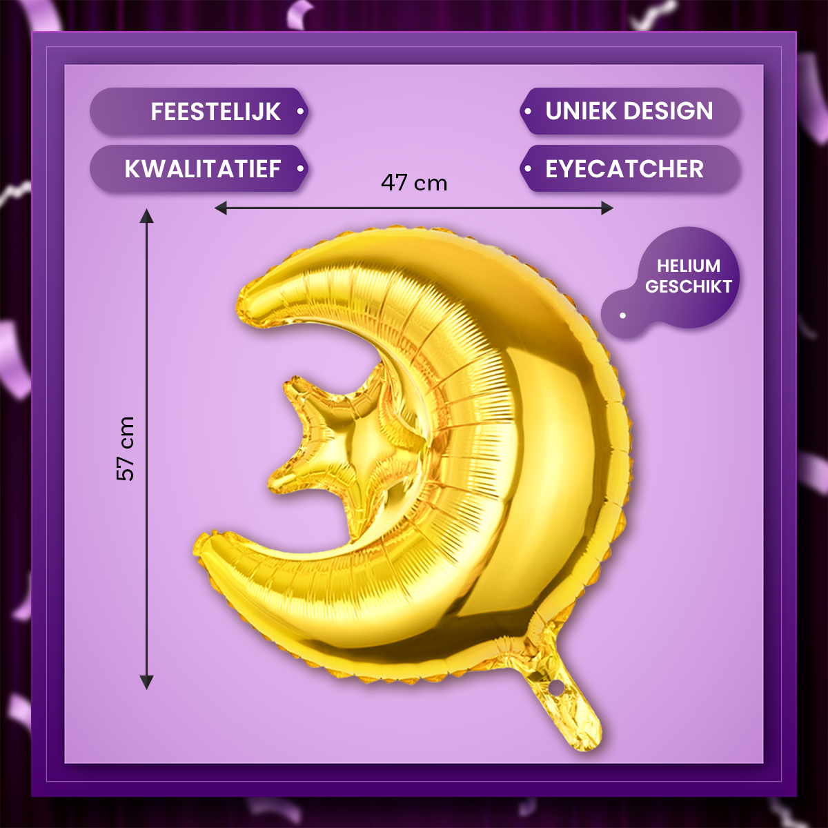 Q2P Eid Mubarak Folieballon Goud