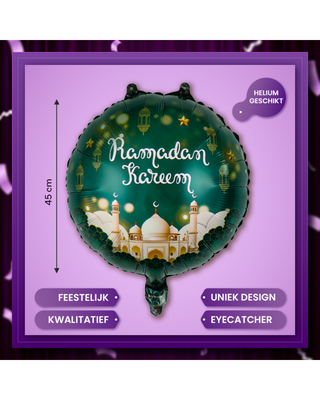 Q2P Eid Mubarak Folieballon groen