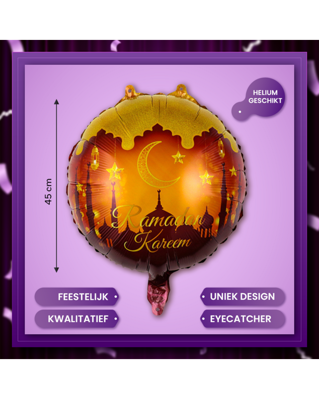 Q2P Eid Mubarak Folieballon oranje