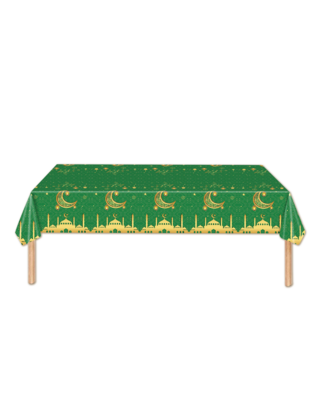 Q2P Eid Mubarak tafelkleed Goud Groen