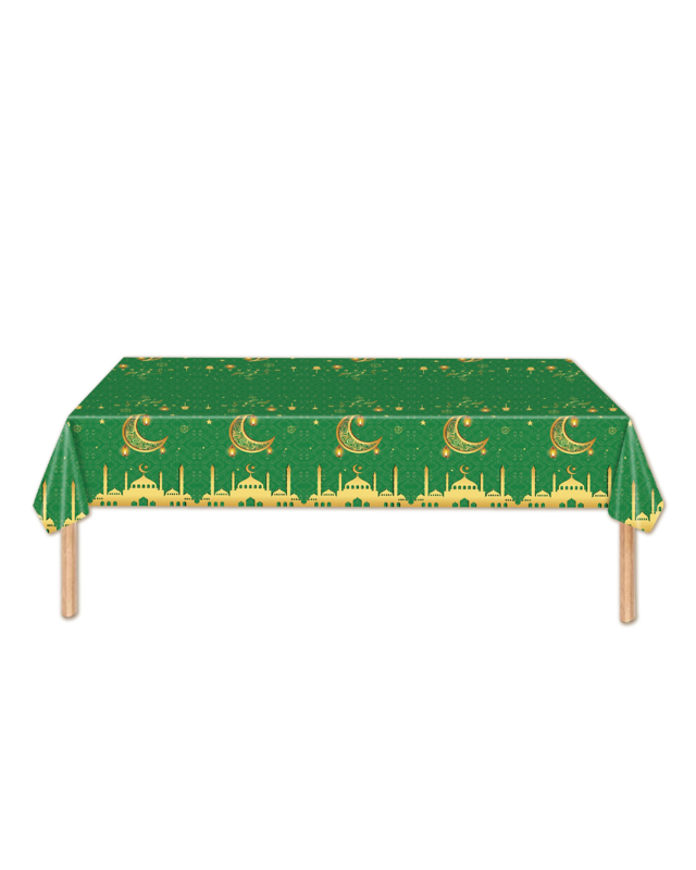 Q2P Eid Mubarak tafelkleed Goud Groen