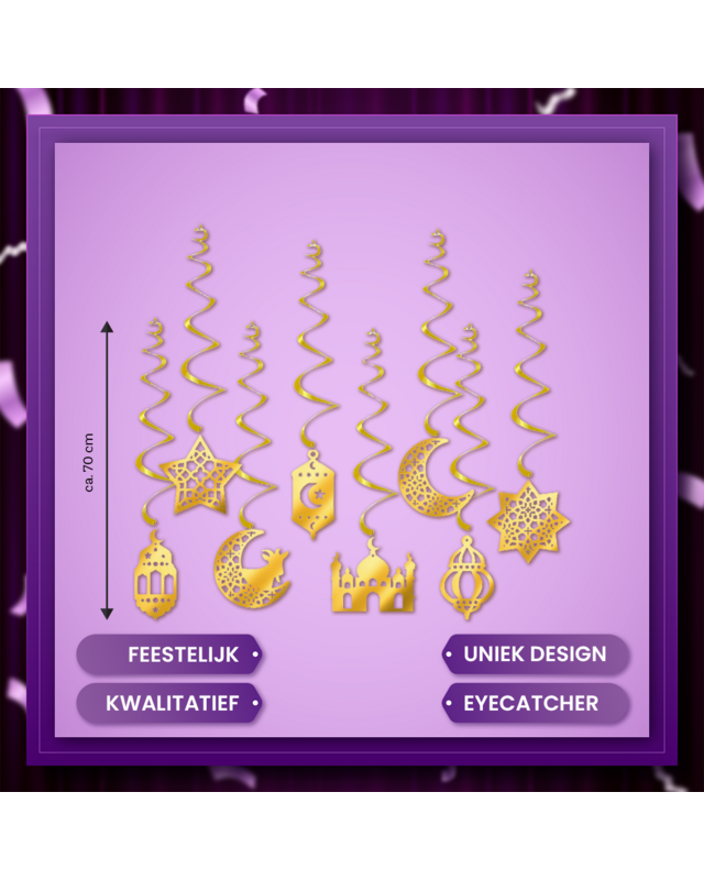 Q2P Eid Mubarak Swirl Goud