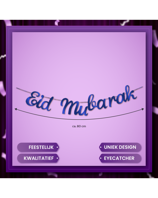 Q2P Eid Mubarak Slinger Blauw