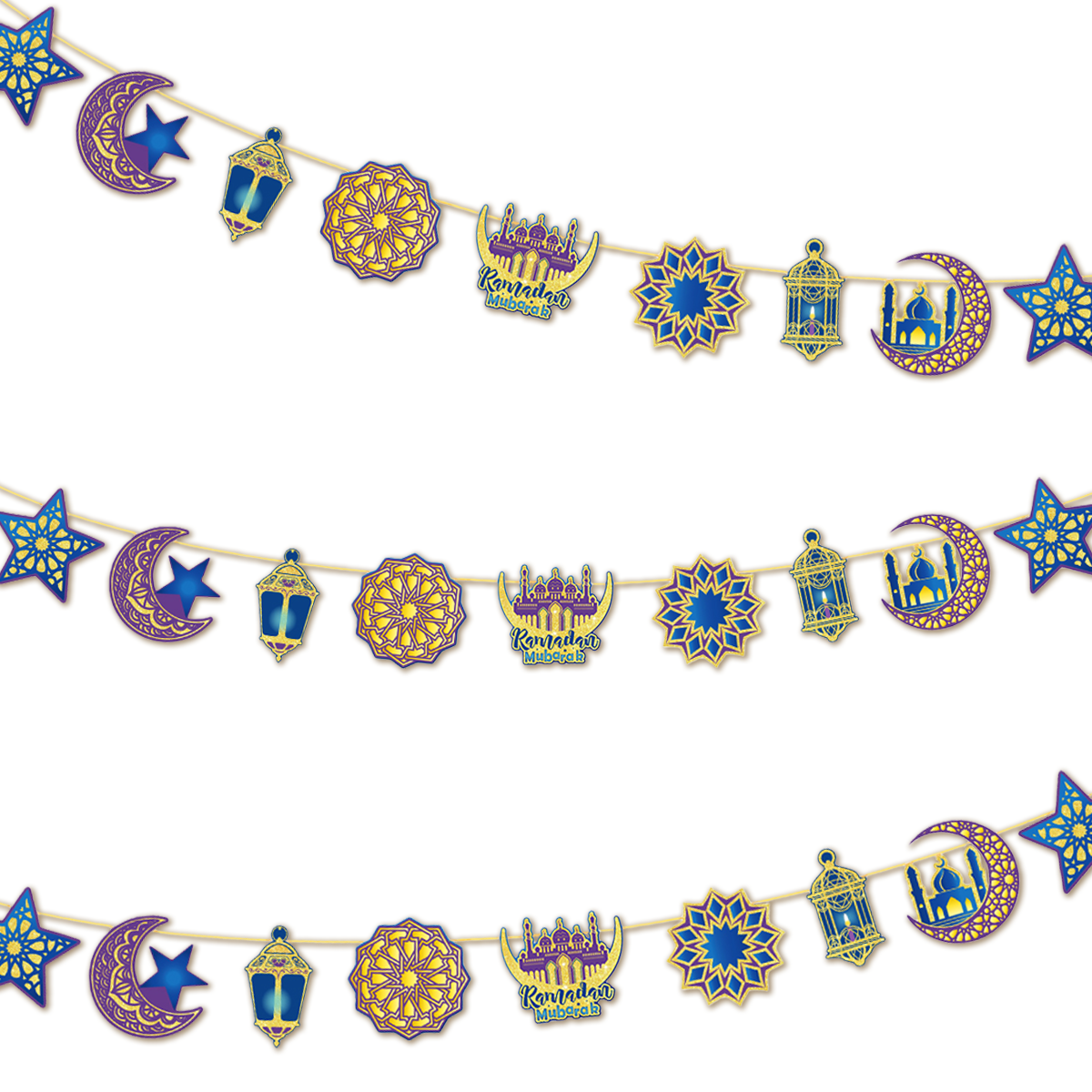 Q2P Eid Mubarak Slinger Glitter goud