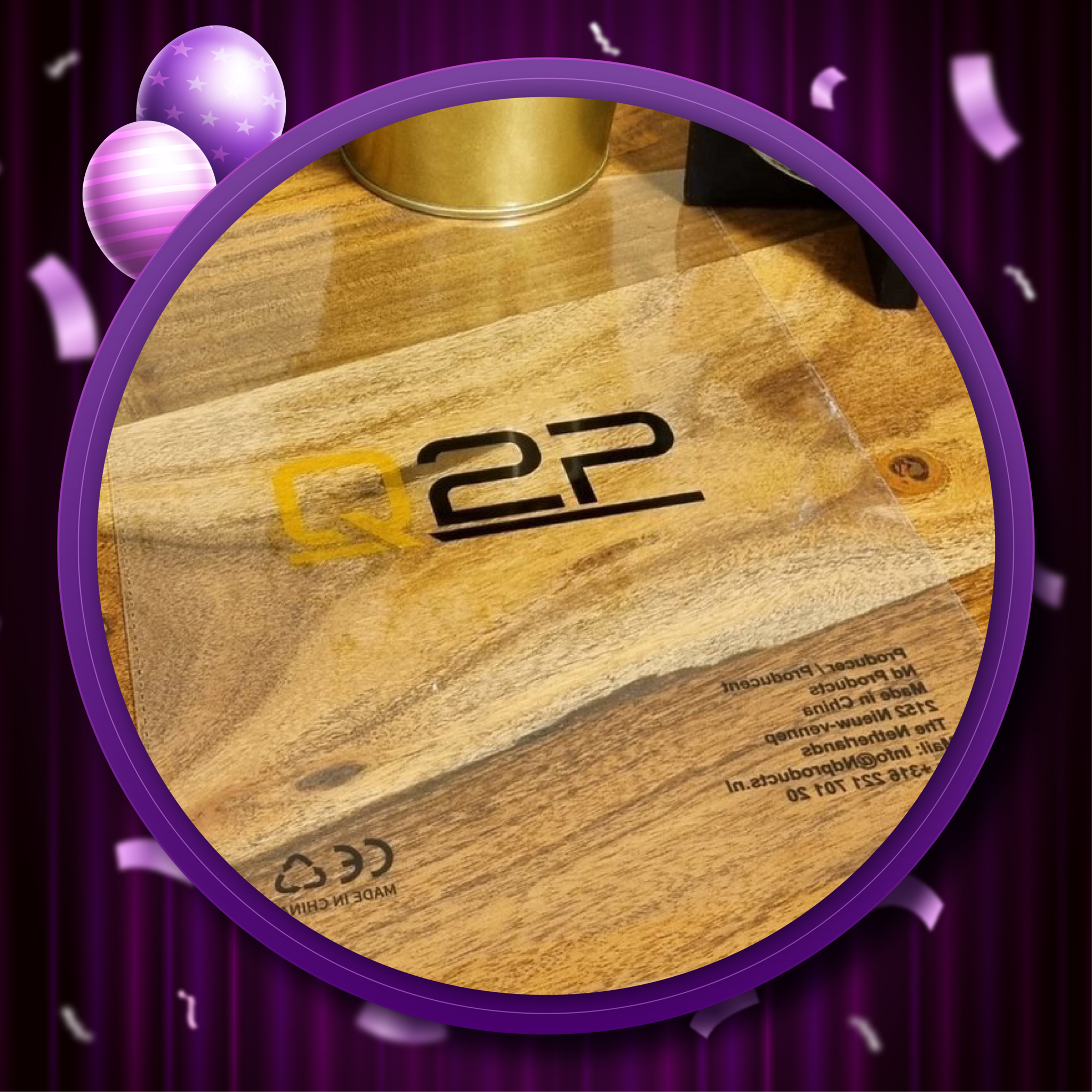 Q2P Eid Mubarak Slinger Glitter goud