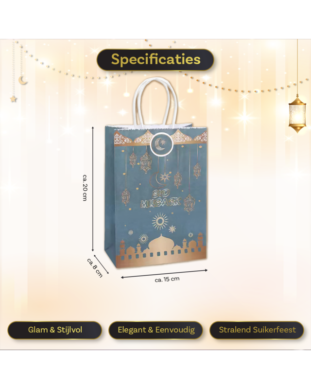 LUQ Eid Mubarak Zakje Grijs