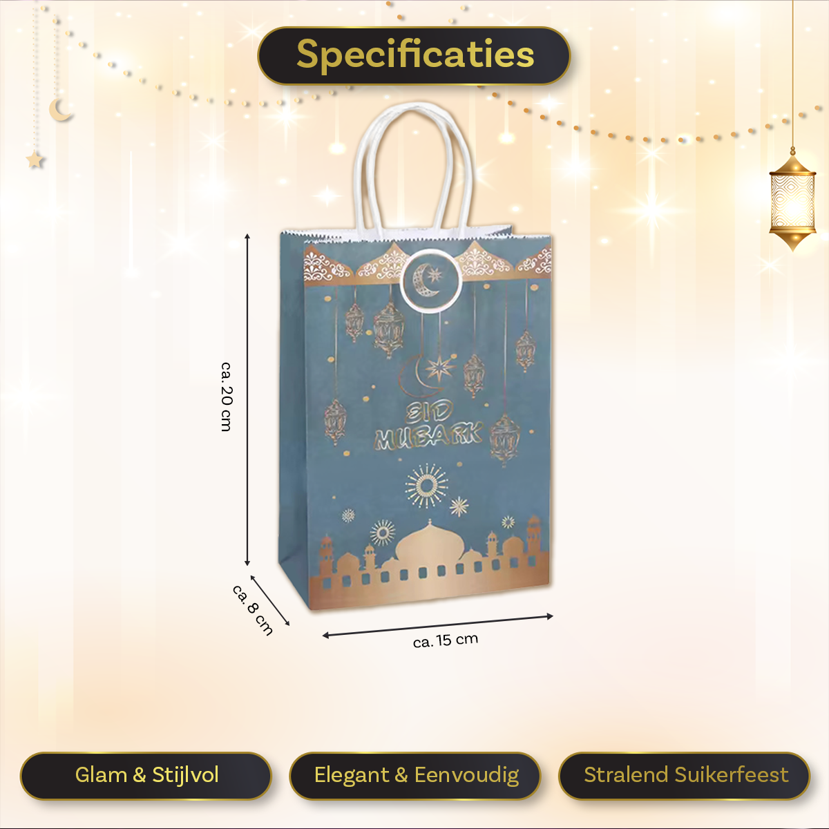 LUQ Eid Mubarak Zakje Grijs