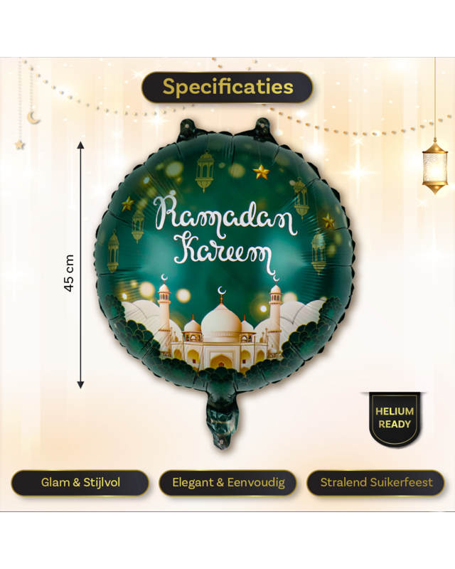 LUQ Eid Mubarak Folieballon Groen