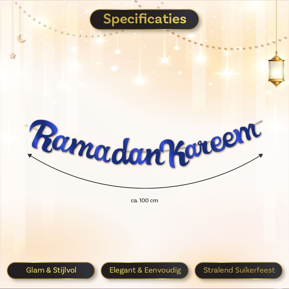 LUQ Eid Ramadan Slinger Blauw