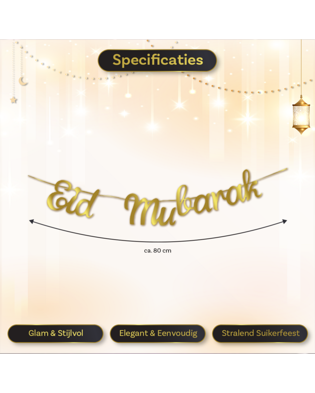 LUQ Eid Mubarak Slinger Goud