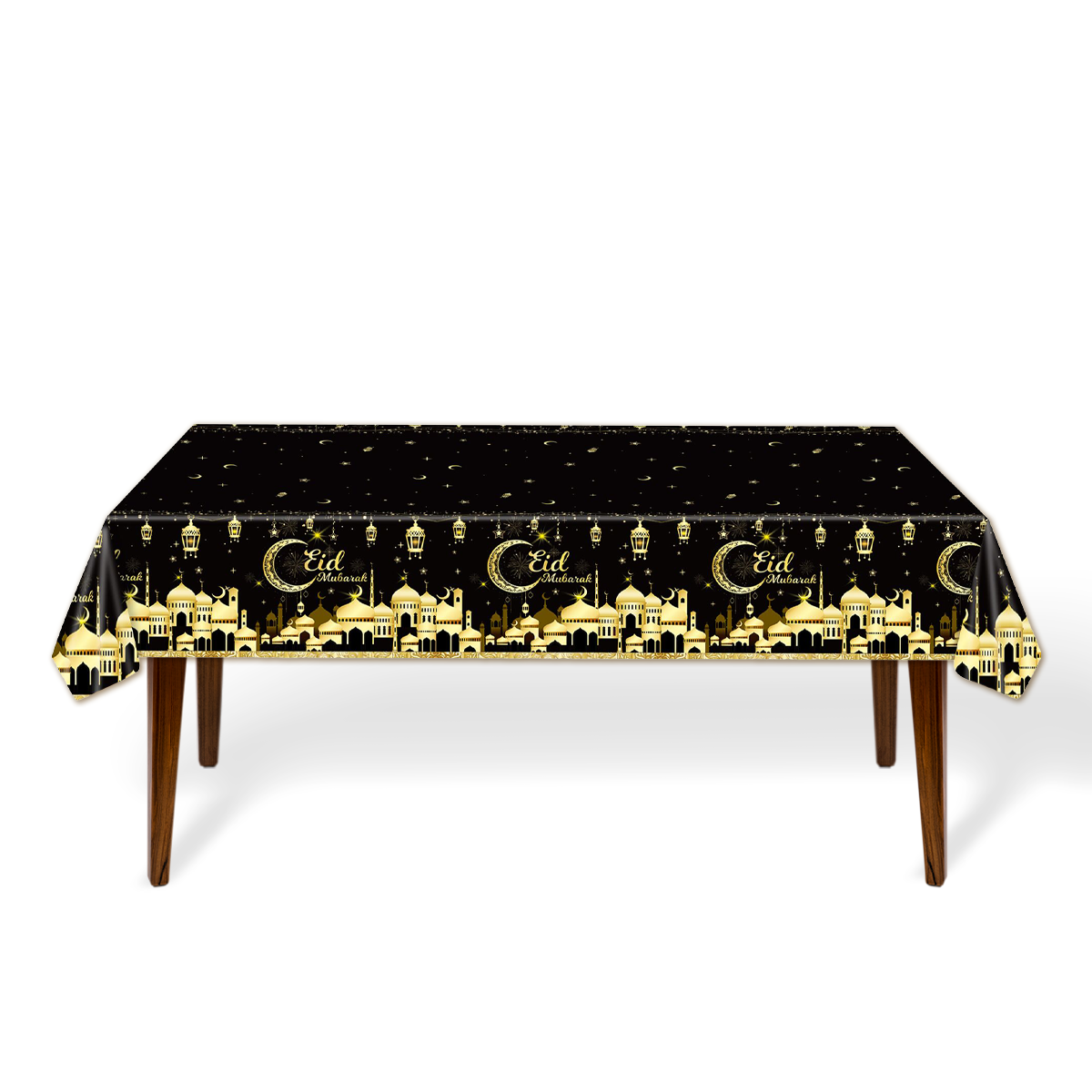 LUQ Eid Mubarak tafelkleed Goud Zwart 2