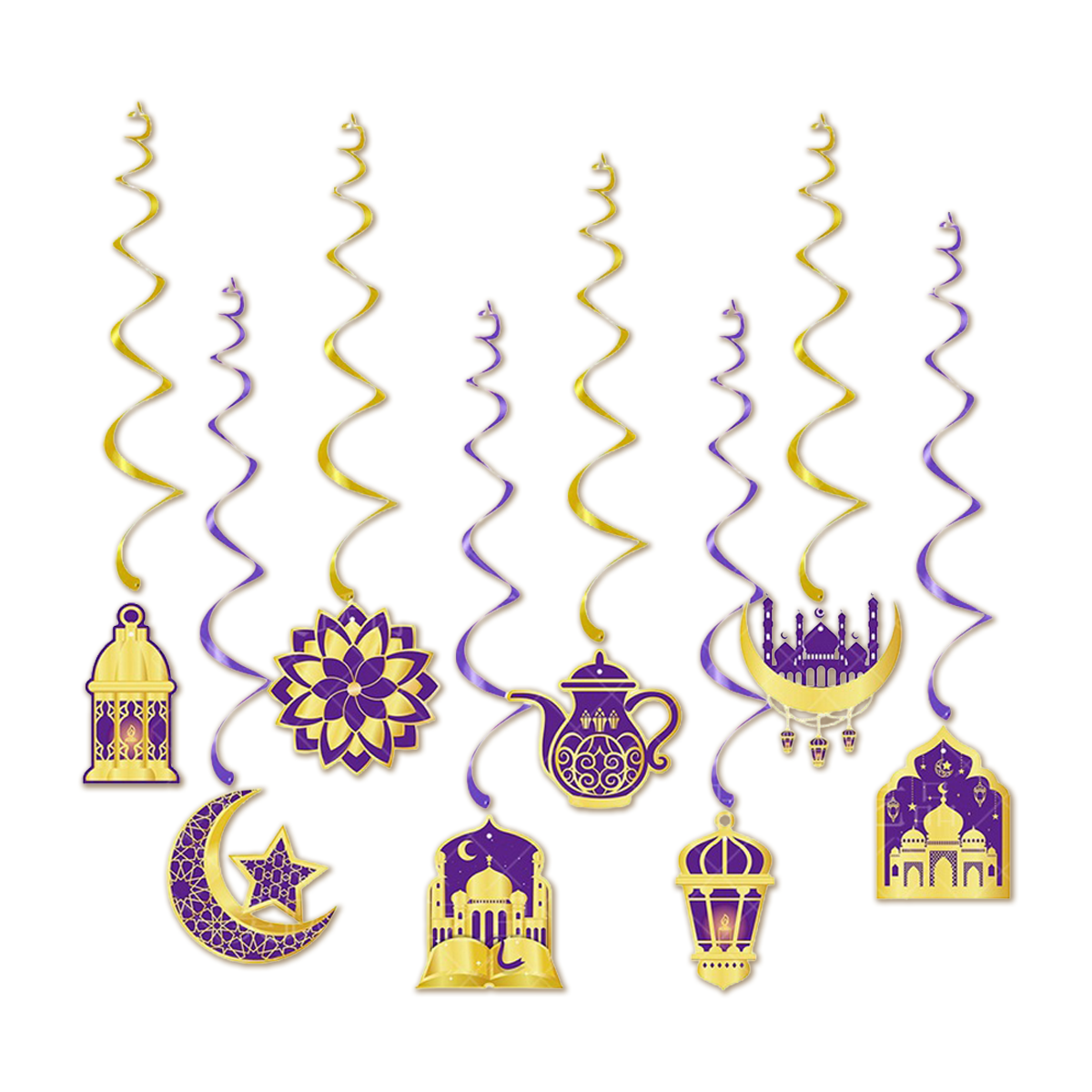 LUQ Eid Mubarak Swirl Paars Goud