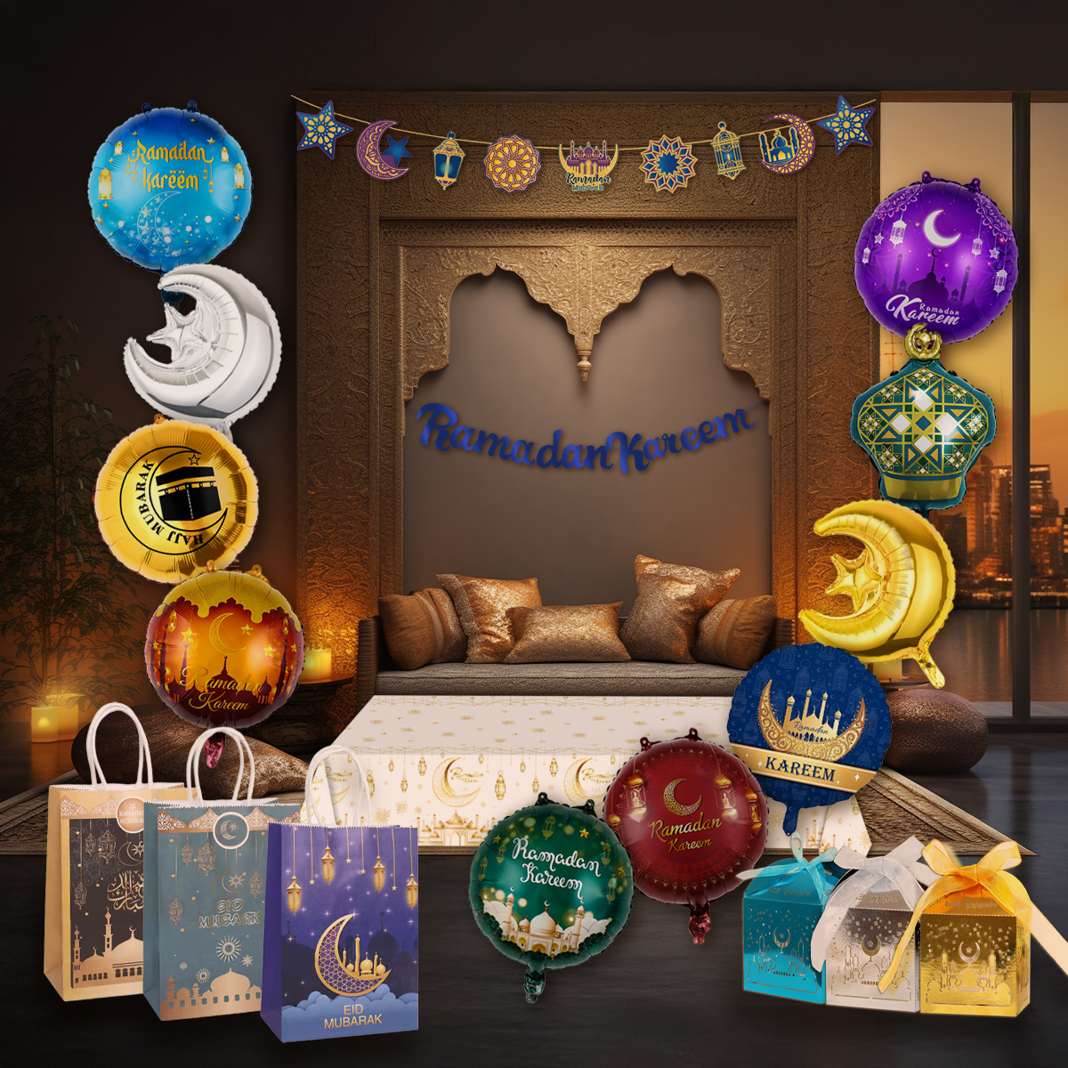 LUQ Eid Ramadan Slinger Blauw