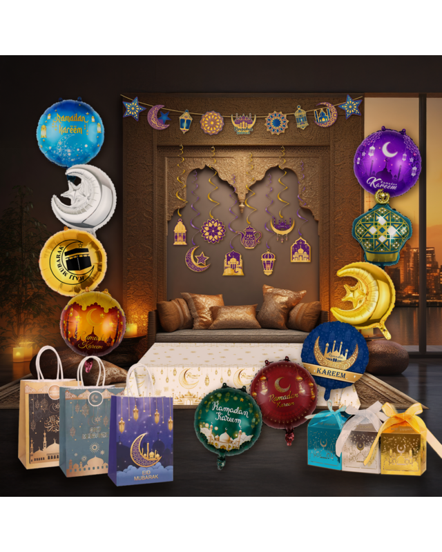 Q2P Eid Mubarak Swirl Paars goud