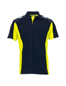 Rescuewear Poloshirt Dynamic kurze Ärmel Navy Blau/ Neongelb