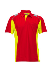 Rescuewear Poloshirt Dynamic kurze Ärmel , Rot/Neongelb