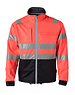 Rescuewear Softshell jas HiVis kl. 3 Zwart / Neon Rood