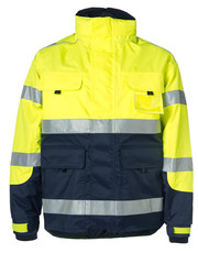 Rescuewear Midi-Parka HiVis Kl. 3 Marineblauw / Neongeel