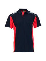 Rescuewear Poloshirt Dynamic korte mouw Marineblauw/Neonrood