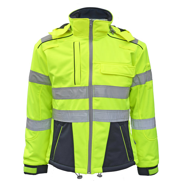 Rescuewear Softshell Dynamic, HiVis klasse 3,  Marineblauw/Neongeel