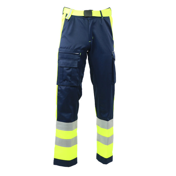 Rescuewear Unisex Hose Dynamic, HiVis Klasse 1,Navyblau / Neon Gelb