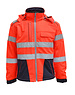 Rescuewear Softshell Jacke Dynamic HiVis Klasse 3, Navy Blau / Neon Rot