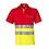 Rescuewear Poloshirt kurze Ärmel, Rot/NeonGelb, HiVis Klasse 1