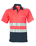 Rescuewear Poloshirt kurze Ärmel Vapor-X, Schwarz / Neon Rot