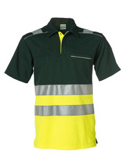 Rescuewear Poloshirt korte mouw, Neongeel/Groen , HiVis Klasse I