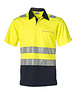 Rescuewear Poloshirt korte mouw, Marineblauw/Neongeel , HiVis Klasse II