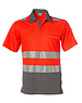 Rescuewear Poloshirt korte mouw Vapor-X, Grijs/ Neon Rood