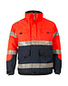 Rescuewear Midi-Parka HiVis Kl. 3 Marineblauw / Neonrood