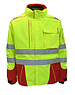 Rescuewear Midi-Parka Dynamic HiVis Klasse 3, Rood / Neon Geel