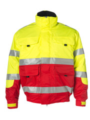 Rescuewear Pilot Jacke HiVis, Rot- Neon Gelb
