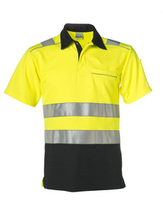 Rescuewear Poloshirt korte mouw, Zwart/Neongeel , HiVis Kl. II, OUTLET