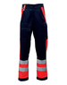 Rescuewear Rescuewear Unisex Hose Dynamic, HiVis Klasse 1, Navyblau / Neon Rot