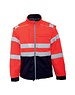 Rescuewear Softshell Jacke HiVis Klasse 3 Navy Blau / Neon Rot